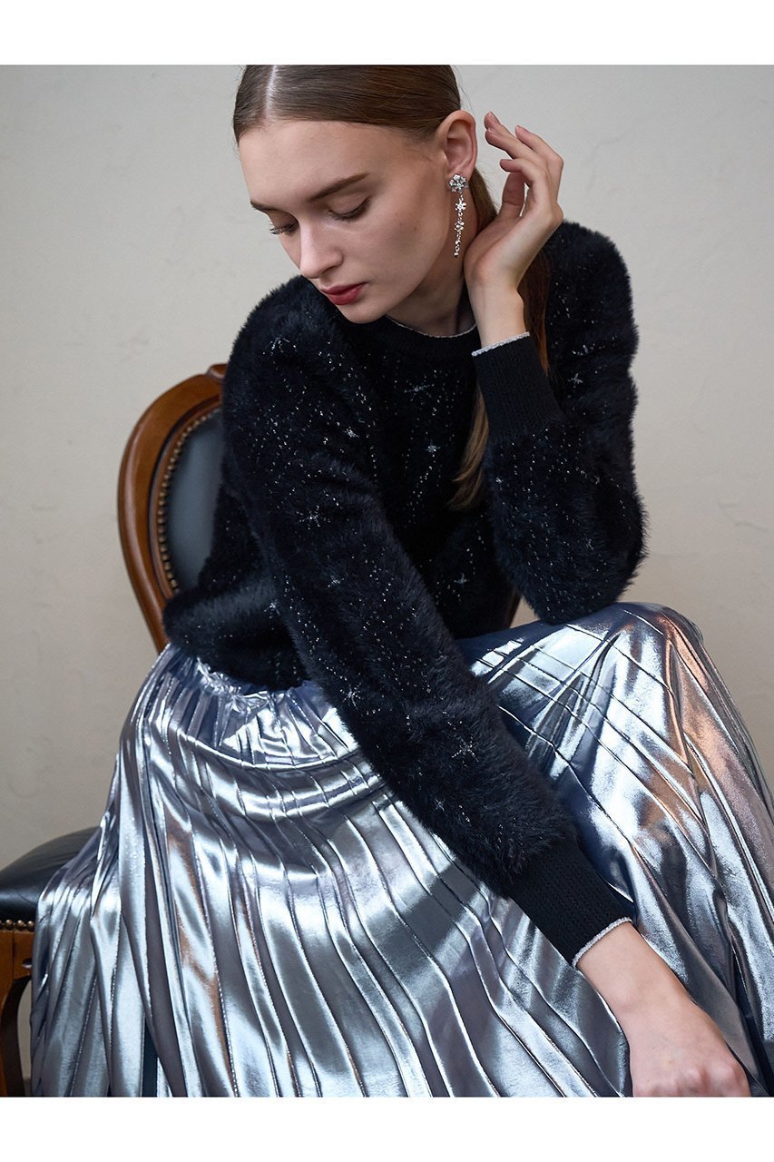 【アナイ/ANAYI】のホイルクリスタルプリーツスカート 人気、トレンドファッション・服の通販 founy(ファニー) 　ファッション　Fashion　レディースファッション　Fashion for Women　スカート　Skirts　プリーツスカート / 上品フェミニンスタイル　Pleated Skirts　ロングスカート　Long Skirts / Maxi & Midi Skirts　クリスタル　Crystal, Swarovski　コレクション　Collection, Seasonal Line　シルバー　Silver, Metallic Silver　テクスチャー　Texture, Textured Fabric　バレエ　Ballet, Ballet Style　プリント　Print, Printed Pattern　プリーツ　Pleats, Pleated　ロング　Long, Long-Length　冬　Winter / This Winter　おすすめ　Recommended / Our Picks　ホリデーシーズン　Holiday Season　other-4|ID: prp329100004222335 ipo3291000000032823541