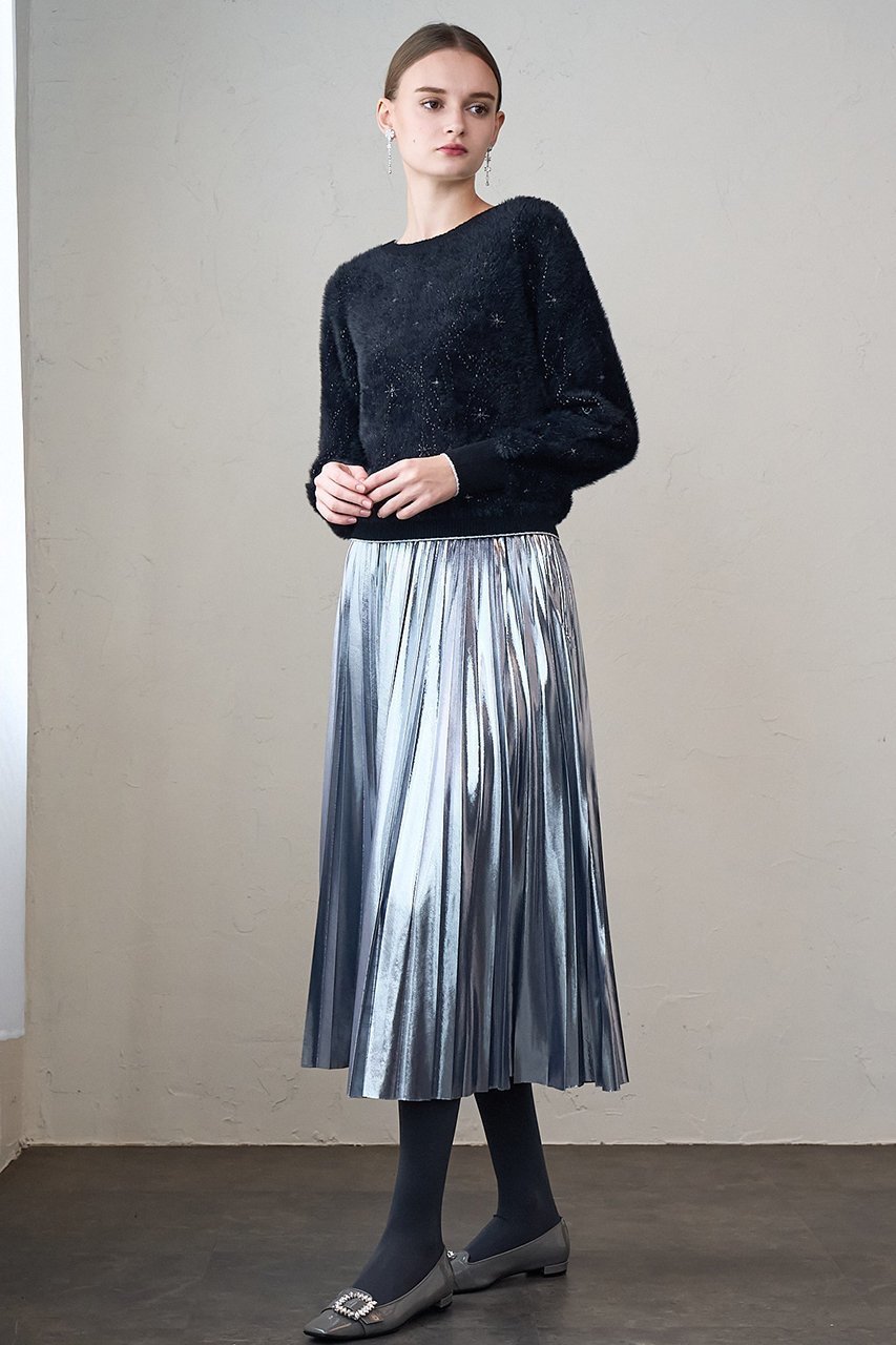 【アナイ/ANAYI】のホイルクリスタルプリーツスカート 人気、トレンドファッション・服の通販 founy(ファニー) 　ファッション　Fashion　レディースファッション　Fashion for Women　スカート　Skirts　プリーツスカート / 上品フェミニンスタイル　Pleated Skirts　ロングスカート　Long Skirts / Maxi & Midi Skirts　クリスタル　Crystal, Swarovski　コレクション　Collection, Seasonal Line　シルバー　Silver, Metallic Silver　テクスチャー　Texture, Textured Fabric　バレエ　Ballet, Ballet Style　プリント　Print, Printed Pattern　プリーツ　Pleats, Pleated　ロング　Long, Long-Length　冬　Winter / This Winter　おすすめ　Recommended / Our Picks　ホリデーシーズン　Holiday Season　other-6|ID: prp329100004222335 ipo3291000000032823543