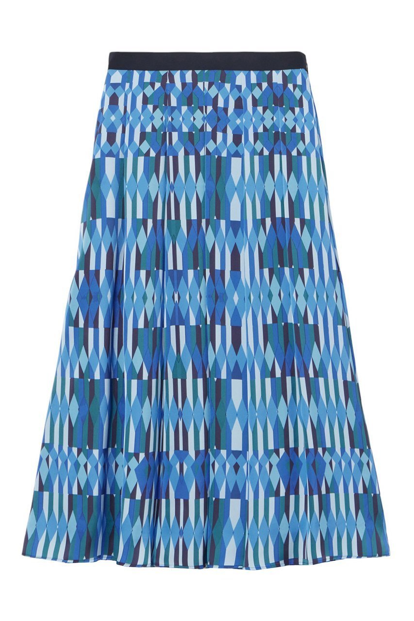 【アナイ/ANAYI】のアイシクルプリントタックスカート インテリア・キッズ・メンズ・レディースファッション・服の通販 founy(ファニー) 　ファッション　Fashion　レディースファッション　Fashion for Women　スカート　Skirts　ロングスカート　Long Skirts / Maxi & Midi Skirts　エレガント 上品　Elegant　クール　Cool, Chic　コレクション　Collection, Seasonal Line　サテン　Satin, Glossy Fabric　セットアップ　Set-Up, Coordinated Outfit　テクスチャー　Texture, Textured Fabric　バレエ　Ballet, Ballet Style　フレア　Flare, Flared　フレアースカート　Flared Skirt, A-Line Skirt　プリント　Print, Printed Pattern　ミドル　Middle Length, Mid Height　モチーフ　Motif, Design Theme　ロング　Long, Long-Length　冬　Winter / This Winter　再入荷　Restock / Back in Stock　おすすめ　Recommended / Our Picks　ブルー|ID: prp329100004222336 ipo3291000000035052308