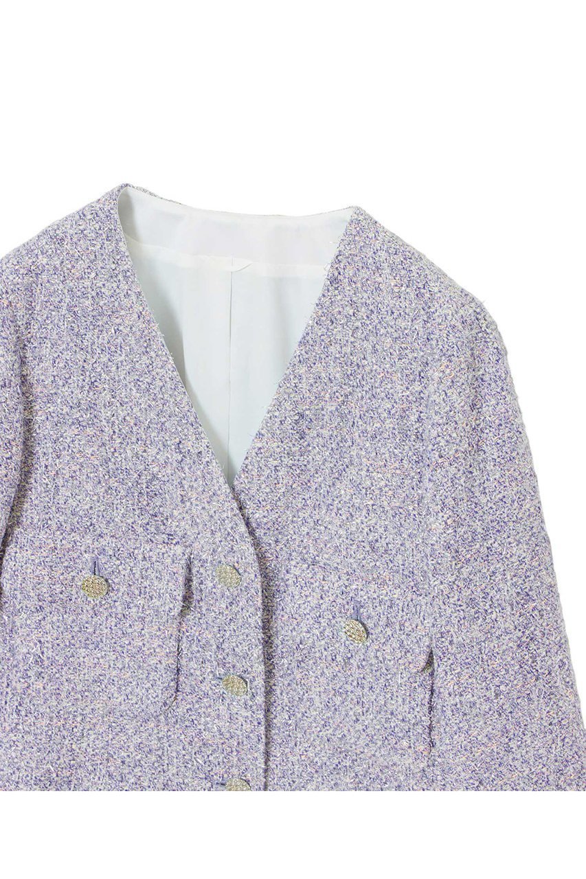 【アナイ/ANAYI】のメタルシャギーツイードVネックジャケット 人気、トレンドファッション・服の通販 founy(ファニー) 　ファッション　Fashion　レディースファッション　Fashion for Women　アウター　Coat / Outerwear Collection　レディースジャケット・軽アウター　Jackets　コレクション　Collection, Seasonal Line　コンパクト　Compact, Small Size　シンプル　Simple, Minimal　ジャケット　Jacket, Outerwear　セットアップ　Set-Up, Coordinated Outfit　ツイード　Twill, Twill Weave　テクスチャー　Texture, Textured Fabric　デコルテ　Décolleté, Neckline　バランス　Balance, Style Balance　バレエ　Ballet, Ballet Style　フラップ　Flap, Flap Pocket　ポケット　Pocket, Pocket Detail　冬　Winter / This Winter　エレガント 上品　Elegant　other-3|ID: prp329100004222350 ipo3291000000032935800