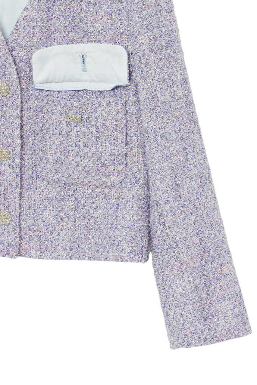 【アナイ/ANAYI】のメタルシャギーツイードVネックジャケット 人気、トレンドファッション・服の通販 founy(ファニー) 　ファッション　Fashion　レディースファッション　Fashion for Women　アウター　Coat / Outerwear Collection　レディースジャケット・軽アウター　Jackets　コレクション　Collection, Seasonal Line　コンパクト　Compact, Small Size　シンプル　Simple, Minimal　ジャケット　Jacket, Outerwear　セットアップ　Set-Up, Coordinated Outfit　ツイード　Twill, Twill Weave　テクスチャー　Texture, Textured Fabric　デコルテ　Décolleté, Neckline　バランス　Balance, Style Balance　バレエ　Ballet, Ballet Style　フラップ　Flap, Flap Pocket　ポケット　Pocket, Pocket Detail　冬　Winter / This Winter　エレガント 上品　Elegant　other-4|ID: prp329100004222350 ipo3291000000032935809