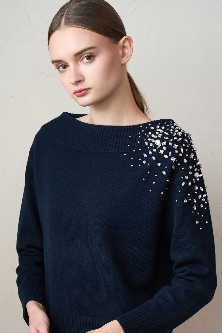 【アナイ/ANAYI】のスノーフレークプルオーバー 人気、トレンドファッション・服の通販 founy(ファニー) 　ファッション　Fashion　レディースファッション　Fashion for Women　トップス・カットソー　Cut & Sew Tops　ニット　Knit Tops & Sweaters　カジュアルプルオーバー・ニットトップス　Pullovers & Knit Tops / Casual Pullovers　アシンメトリー　Asymmetrical Style　エレガント 上品　Elegant　コレクション　Collection, Seasonal Line　ダイヤモンド　Diamond, Brilliant Cut　テクスチャー　Texture, Textured Fabric　バレエ　Ballet, Ballet Style　ビジュー　Bijou, Jewel-like Accent　ミドル　Middle Length, Mid Height　モチーフ　Motif, Design Theme　再入荷　Restock / Back in Stock　冬　Winter / This Winter　other-7|ID: prp329100004222356 ipo3291000000035055180