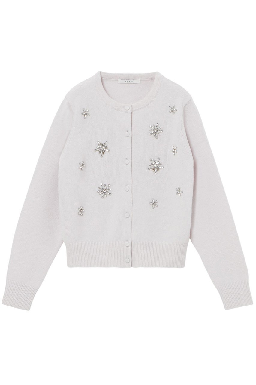 【アナイ/ANAYI】のスノーフレークカーディガン インテリア・キッズ・メンズ・レディースファッション・服の通販 founy(ファニー)  ファッション Fashion レディースファッション Fashion for Women トップス・カットソー Cut & Sew Tops ニット Knit Tops & Sweaters カーディガン・羽織り Layered Style Cardigans カーディガン Cardigan, Knitwear コレクション Collection, Seasonal Line コンパクト Compact, Small Size テクスチャー Texture, Textured Fabric トレンド Trend, Trending Now バランス Balance, Style Balance バレエ Ballet, Ballet Style ビジュー Bijou, Jewel-like Accent ホリデーシーズン Holiday Season ミドル Middle Length, Mid Height 冬 Winter / This Winter ライトグレー|ID: prp329100004222357 ipo3291000000033705601