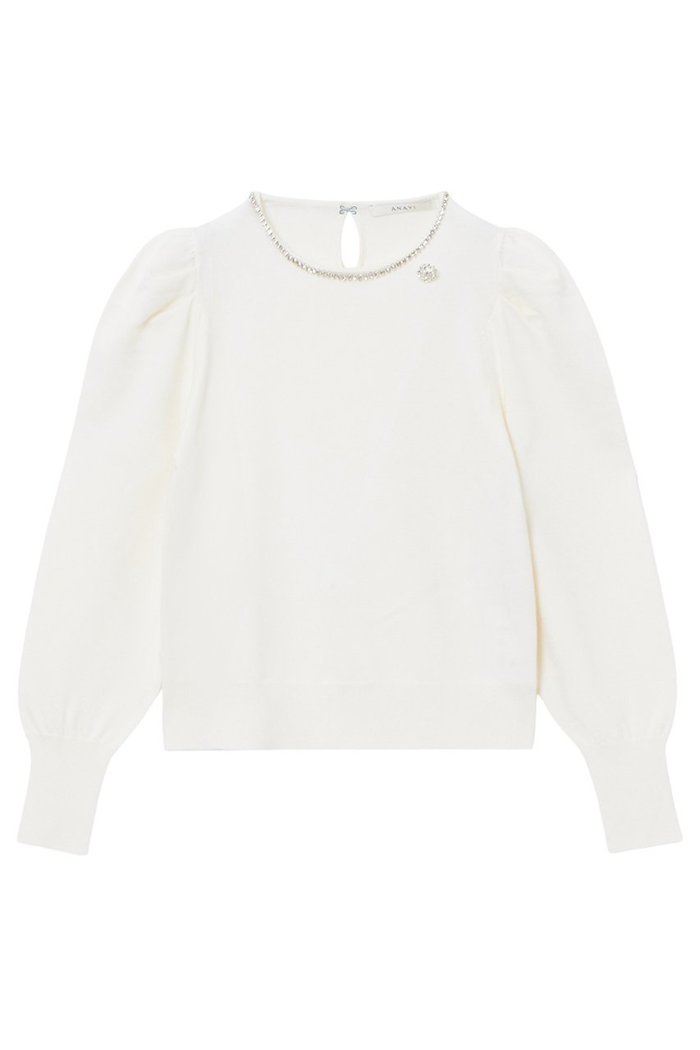 【アナイ/ANAYI】のビジューネックボリュームスリーブプルオーバー インテリア・キッズ・メンズ・レディースファッション・服の通販 founy(ファニー) https://founy.com/ ファッション Fashion レディースファッション Fashion for Women トップス・カットソー Cut & Sew Tops ニット Knit Tops & Sweaters カジュアルプルオーバー・ニットトップス Pullovers & Knit Tops / Casual Pullovers ボリューム袖・フリルスリーブブラウス Voluminous & Ruffle Sleeves / Puffy Sleeve Tops 春 Spring クリスタル Crystal, Swarovski コレクション Collection, Seasonal Line ストレッチ Stretch, Stretchy Fabric テクスチャー Texture, Textured Fabric バレエ Ballet, Ballet Style ブローチ Brooch, Pin Brooch ラベンダー Lavender 冬 Winter / This Winter おすすめ Recommended / Our Picks ホリデーシーズン Holiday Season |ID: prp329100004222358 ipo3291000000035332531