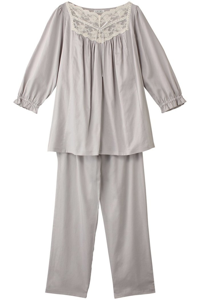【イクコ/IKUKO】のビンテージワッシャーサテン パジャマ インテリア・キッズ・メンズ・レディースファッション・服の通販 founy(ファニー) https://founy.com/ ファッション Fashion レディースファッション Fashion for Women パジャマ Pajamas, Sleepwear リボン Ribbon, Bow リラックス Relax, Relaxed Fit レース Lace, Lace Fabric エレガント 上品 Elegant |ID: prp329100004222365 ipo3291000000032834818