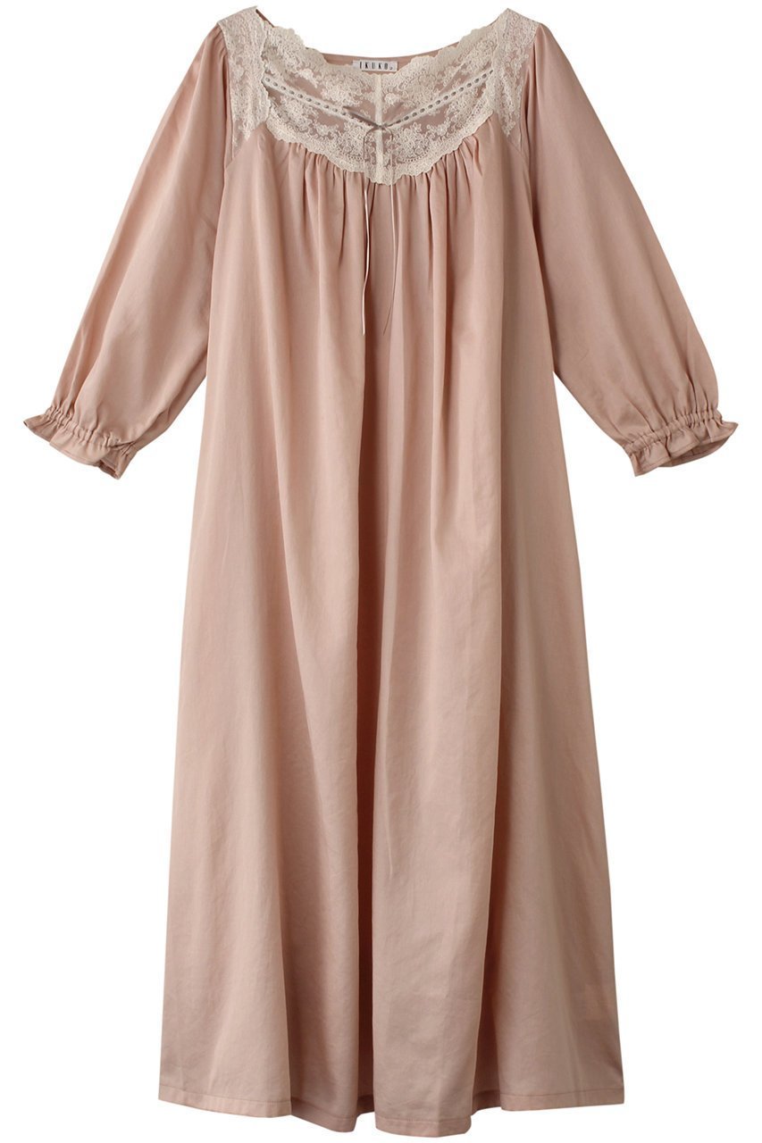 【イクコ/IKUKO / GOODS】のビンテージワッシャーサテン ネグリジェ インテリア・キッズ・メンズ・レディースファッション・服の通販 founy(ファニー) ギャザー Gathered, Ruffled サテン Satin, Glossy Fabric スリーブ Sleeve, Long Sleeve / Short Sleeve パジャマ Pajamas, Sleepwear リボン Ribbon, Bow リラックス Relax, Relaxed Fit レース Lace, Lace Fabric コーラルピンク|ID: prp329100004222366 ipo3291000000032834830