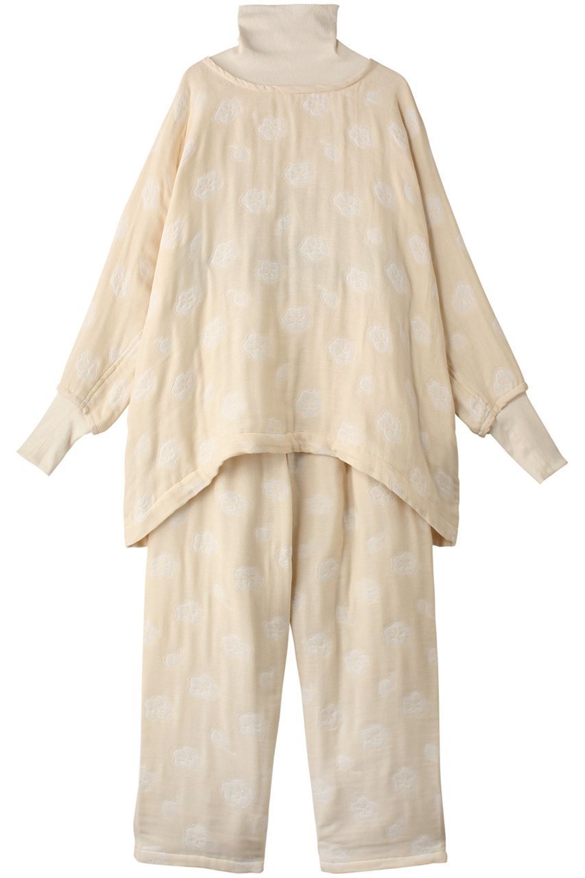【プリスティン/PRISTINE / GOODS】のコットンボールガーゼタートルパジャマ インテリア・キッズ・メンズ・レディースファッション・服の通販 founy(ファニー) 　ジャカード／ジャガード　Jacquard, Woven Pattern　タートルネック　Turtleneck, High Neck　パジャマ　Pajamas, Sleepwear　リラックス　Relax, Relaxed Fit　ナチュラル|ID: prp329100004222384 ipo3291000000032834357