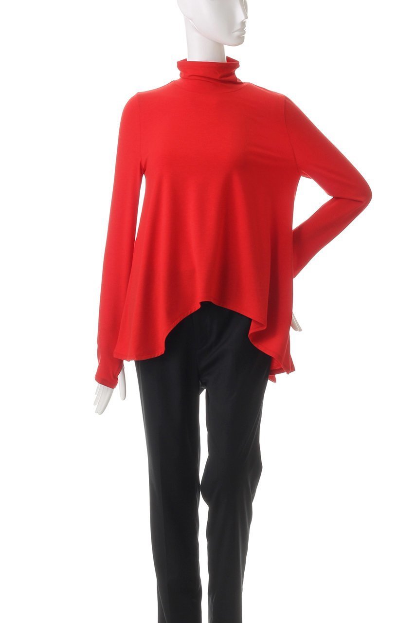 【ランバン オン ブルー/LANVIN en Bleu】のアシンメカーブヘムカットソー 人気、トレンドファッション・服の通販 founy(ファニー) 　ファッション　Fashion　レディースファッション　Fashion for Women　トップス・カットソー　Cut & Sew Tops　シャツ・ブラウス・オフィスカジュアル　Elegant Blouses & Button-Ups　ロングTシャツ・Tシャツ　Longline T-Shirts & Tees　カットソー・ベーシックTシャツ　Cut-and-Sewn Tops / Stretch Tees & Basics　なめらか　Smooth, Silky Texture　アシンメトリー　Asymmetrical Style　カットソー　Cut and Sewn Top　シンプル　Simple, Minimal　スリーブ　Sleeve, Long Sleeve / Short Sleeve　ボトム　Bottoms, Lower Wear　ロング　Long, Long-Length　エレガント 上品　Elegant　other-2|ID: prp329100004222397 ipo3291000000032887956