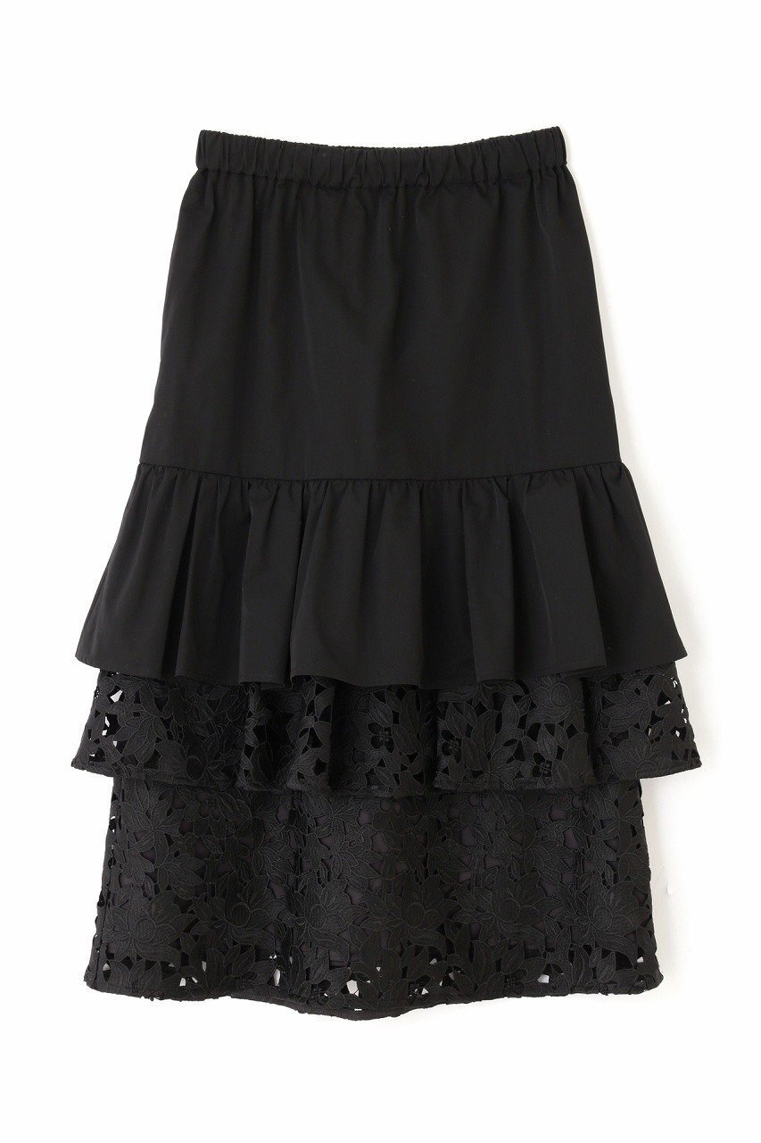 【アドーア/ADORE】のミックスフラワーレーススカート 人気、トレンドファッション・服の通販 founy(ファニー) 　ファッション　Fashion　レディースファッション　Fashion for Women　スカート　Skirts　ロングスカート　Long Skirts / Maxi & Midi Skirts　タフタ　Taffeta, Structured Fabric　ティアード　Tiered, Tiered Style　ドッキング　Docking, Mixed Material　フラワー　Flower, Floral　モチーフ　Motif, Design Theme　レース　Lace, Lace Fabric　ロング　Long, Long-Length　 other-1|ID: prp329100004225215 ipo3291000000032823787