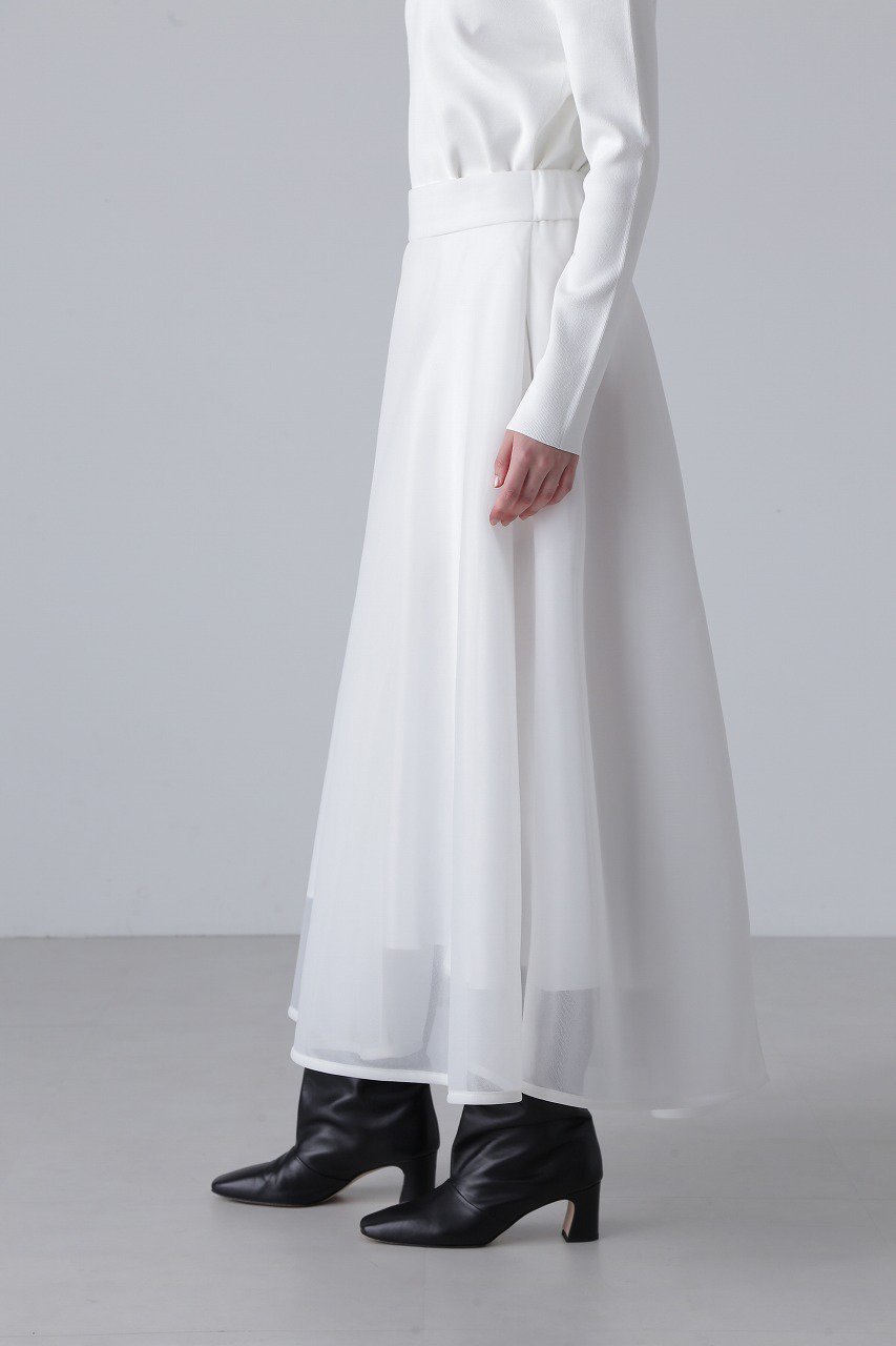 【アドーア/ADORE】のシアーメッシュラッセルスカート 人気、トレンドファッション・服の通販 founy(ファニー) 　ファッション　Fashion　レディースファッション　Fashion for Women　スカート　Skirts　ロングスカート　Long Skirts / Maxi & Midi Skirts　シアー　Sheer, See-Through　スポーティ　Sporty, Casual Athletic　フロント　Front, Front Design　ボックス　Boxy, Box Shape　メッシュ　Mesh, Net Fabric　ロング　Long, Long-Length　再入荷　Restock / Back in Stock　other-2|ID: prp329100004225222 ipo3291000000034990195