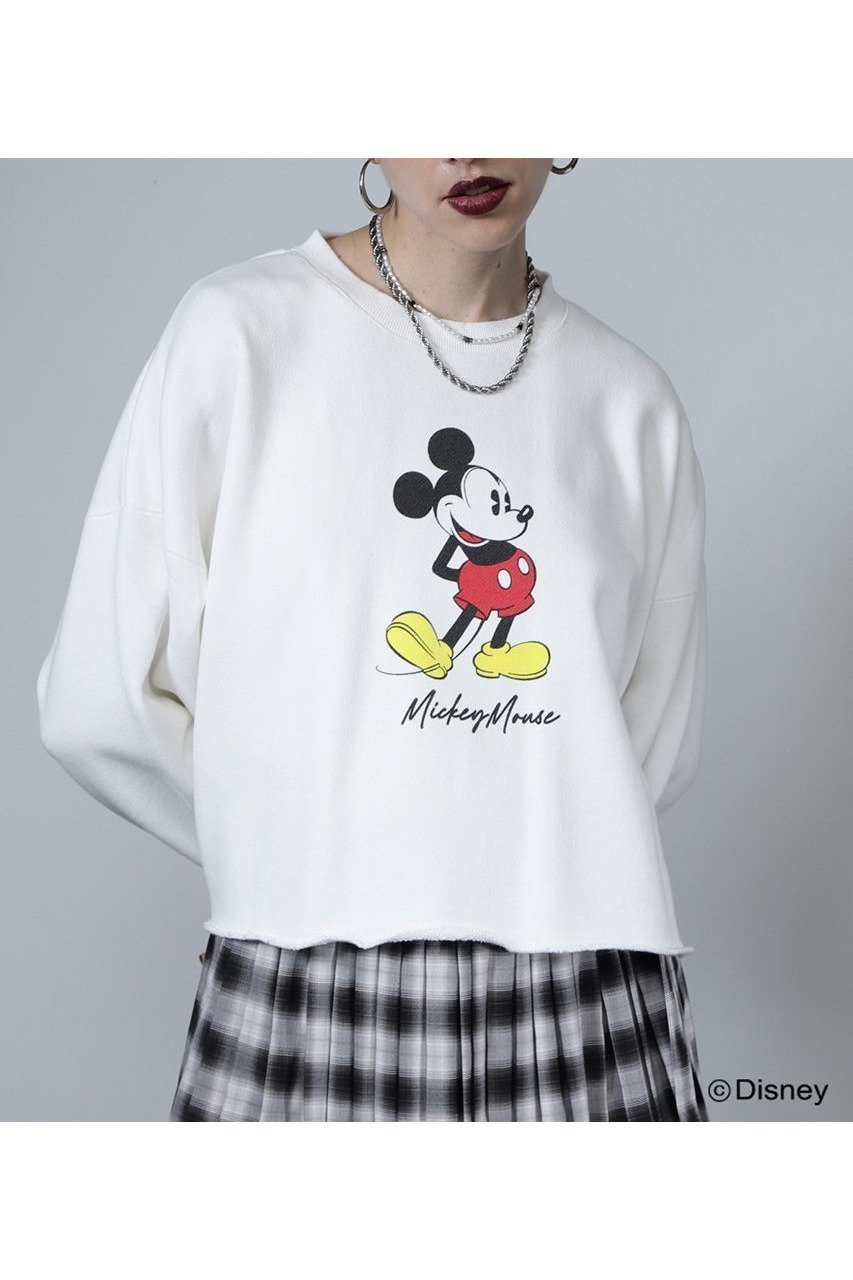 【ローズバッド/ROSE BUD】のstanding MICKEY MOUSE sweat インテリア・キッズ・メンズ・レディースファッション・服の通販 founy(ファニー) 　ファッション　Fashion　レディースファッション　WOMEN　トップス・カットソー　Tops/Tshirt　シャツ/ブラウス　Shirts/Blouses　パーカ　Sweats　ロング / Tシャツ　T-Shirts　スウェット　Sweat　カットソー　Cut and Sewn　NEW・新作・新着・新入荷　New Arrivals　ホワイト|ID: prp329100004225259 ipo3291000000029279066