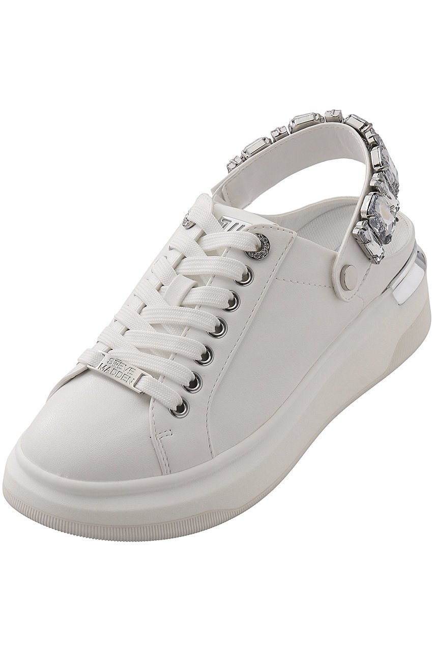 【スティーブマデン/STEVE MADDEN】のGALEXI ビジューバックストラップスニーカー インテリア・キッズ・メンズ・レディースファッション・服の通販 founy(ファニー) 　ファッション　Fashion　レディースファッション　Fashion for Women　バッグ　Bags　エレガント 上品　Elegant　シンプル　Simple, Minimal　スタイリッシュ　Stylish, Fashionable　スニーカー　Sneakers, Trainers　スポーティ　Sporty, Casual Athletic　ビジュー　Bijou, Jewel-like Accent　リュクス　Luxury, Elegant, High-End, Chic　ホワイト|ID: prp329100004225268 ipo3291000000032855459