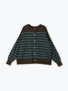 【レリル/lelill】の【日本製】2WAYワイドボーダーカーデ ブラウン|ID: prp329100004229285 ipo3291000000032856526