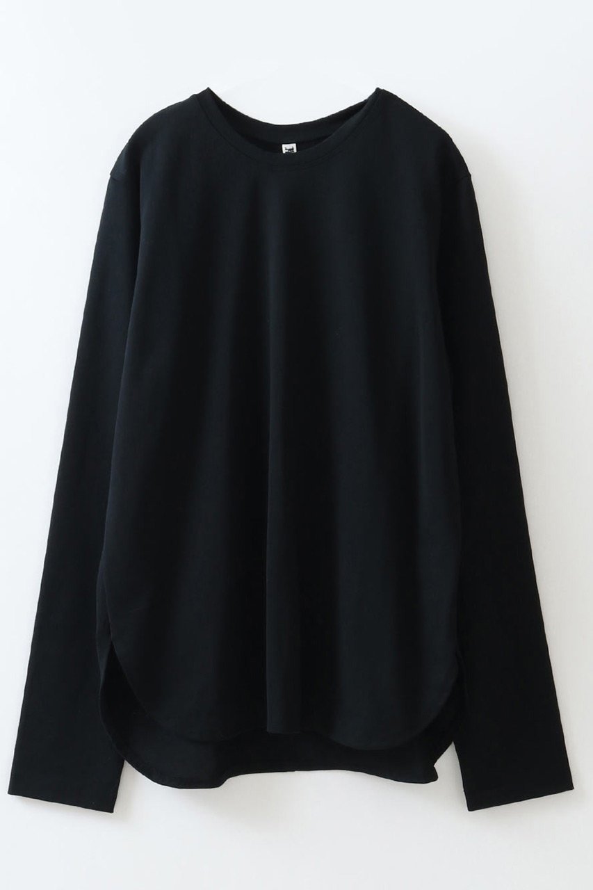 【ハー/HER.】のコットンジャージープルオーバー インテリア・キッズ・メンズ・レディースファッション・服の通販 founy(ファニー) 　ファッション　Fashion　レディースファッション　Fashion for Women　トップス・カットソー　Cut & Sew Tops　シャツ・ブラウス・オフィスカジュアル　Elegant Blouses & Button-Ups　ロングTシャツ・Tシャツ　Longline T-Shirts & Tees　カジュアルプルオーバー・ニットトップス　Pullovers & Knit Tops / Casual Pullovers　カットソー・ベーシックTシャツ　Cut-and-Sewn Tops / Stretch Tees & Basics　インナー　Innerwear　シンプル　Simple, Minimal　スリーブ　Sleeve, Long Sleeve / Short Sleeve　ダメージ　Distressed, Destroyed　ベーシック　Basic, Essential　ロング　Long, Long-Length　エレガント 上品　Elegant　A/W・秋冬　Autumn/Winter　ブラック|ID: prp329100004229291 ipo3291000000032890971