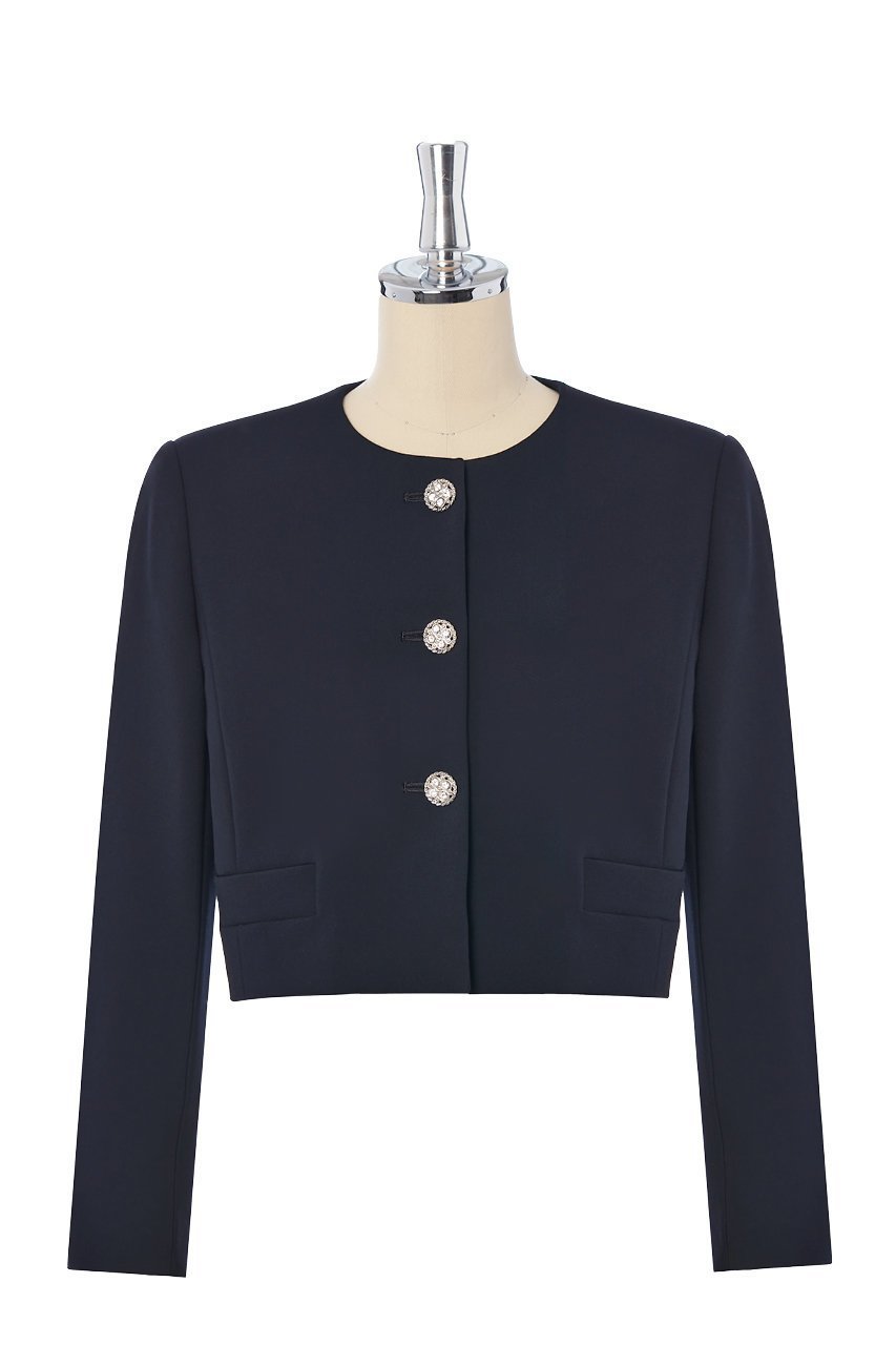 【デイジーリン/DAISY LIN】のUpper Class Jacket インテリア・キッズ・メンズ・レディースファッション・服の通販 founy(ファニー) 　ファッション　Fashion　レディースファッション　Fashion for Women　アウター　Coat / Outerwear Collection　レディースジャケット・軽アウター　Jackets　インナー　Innerwear　ウォッシャブル　Machine Washable　サテン　Satin, Glossy Fabric　ショルダー　Shoulder, Shoulder Strap　ジャケット　Jacket, Outerwear　ジュエリー　Jewelry, Accessories　ストレッチ　Stretch, Stretchy Fabric　スマート　Smart, Elegant　バランス　Balance, Style Balance　フォーマル　Formal, Dressy　ポケット　Pocket, Pocket Detail　ラウンド　Round, Round Neck　ネイビー|ID: prp329100004229934 ipo3291000000035924145