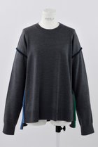 【エンフォルド/ENFOLD】のニットパイピングP.O/プルオーバー チャコールグレー|ID: prp329100004230840 ipo3291000000035962495