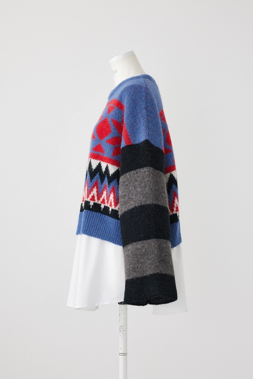 【エンフォルド/ENFOLD】のMALIA Mix Knit P.O/プルオーバー 人気、トレンドファッション・服の通販 founy(ファニー) 　ファッション　Fashion　レディースファッション　WOMEN　トップス・カットソー　Tops/Tshirt　ニット　Knit Tops　プルオーバー　Pullover　ドッキング　Docking　ミックス　Mix　冬　Winter　other-2|ID: prp329100004230848 ipo3291000000031382257