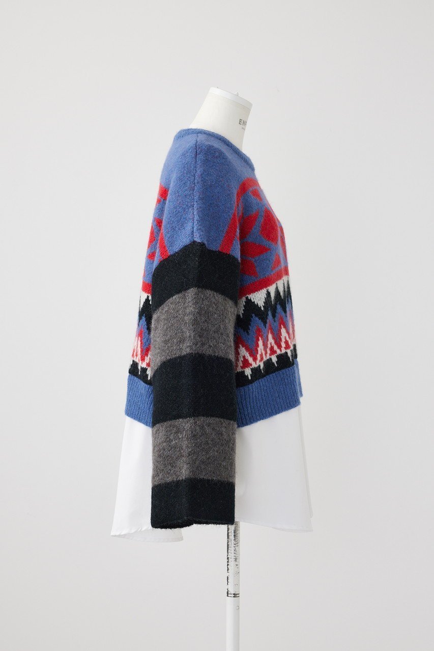 【エンフォルド/ENFOLD】のMALIA Mix Knit P.O/プルオーバー 人気、トレンドファッション・服の通販 founy(ファニー) 　ファッション　Fashion　レディースファッション　Fashion for Women　トップス・カットソー　Cut & Sew Tops　ニット　Knit Tops & Sweaters　カジュアルプルオーバー・ニットトップス　Pullovers & Knit Tops / Casual Pullovers　ドッキング　Docking, Mixed Material　ミックス　Mix, Mixed Style　冬　Winter / This Winter　other-4|ID: prp329100004230848 ipo3291000000032966416