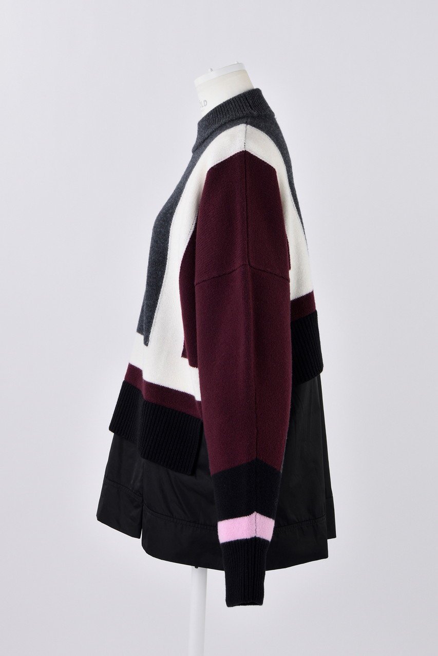 【エンフォルド/ENFOLD】のカラーブロックコンビ P.O/プルオーバー 人気、トレンドファッション・服の通販 founy(ファニー) 　ファッション　Fashion　レディースファッション　Fashion for Women　トップス・カットソー　Cut & Sew Tops　ニット　Knit Tops & Sweaters　カジュアルプルオーバー・ニットトップス　Pullovers & Knit Tops / Casual Pullovers　コンビ　Combo, Combination Style　タフタ　Taffeta, Structured Fabric　ドッキング　Docking, Mixed Material　ドレス　Dress, One-Piece　ブロック　Block, Solid Block Pattern　other-2|ID: prp329100004230850 ipo3291000000032966449
