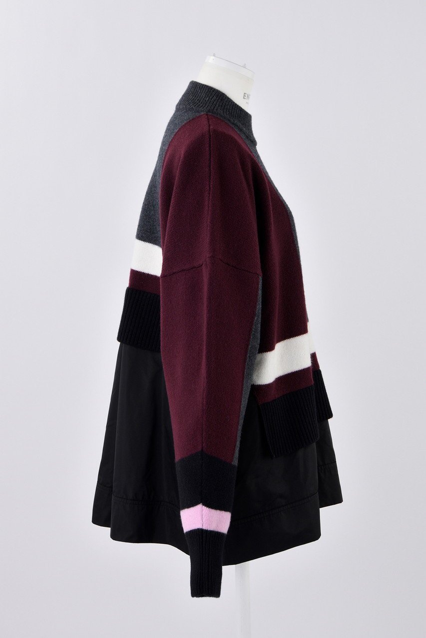 【エンフォルド/ENFOLD】のカラーブロックコンビ P.O/プルオーバー 人気、トレンドファッション・服の通販 founy(ファニー) 　ファッション　Fashion　レディースファッション　Fashion for Women　トップス・カットソー　Cut & Sew Tops　ニット　Knit Tops & Sweaters　カジュアルプルオーバー・ニットトップス　Pullovers & Knit Tops / Casual Pullovers　コンビ　Combo, Combination Style　タフタ　Taffeta, Structured Fabric　ドッキング　Docking, Mixed Material　ドレス　Dress, One-Piece　ブロック　Block, Solid Block Pattern　other-4|ID: prp329100004230850 ipo3291000000036530971