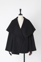 【オーヴィル/EAUVIRE】のケープカラーコート 人気、トレンドファッション・服の通販 founy(ファニー) ファッション Fashion レディースファッション Fashion for Women アウター Coat / Outerwear Collection コート・ロングコート・ピーコート Long Coats, Peacoats & More なめらか Smooth, Silky Texture アシンメトリー Asymmetrical Style ショート Short, Short Length ヘムライン Hemline, Bottom Cut エレガント 上品 Elegant thumbnail ブラック|ID: prp329100004230860 ipo3291000000034885340