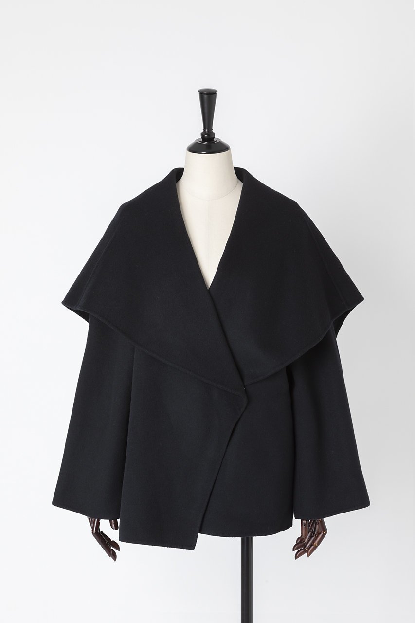 【オーヴィル/EAUVIRE】のケープカラーコート 人気、トレンドファッション・服の通販 founy(ファニー) 　ファッション　Fashion　レディースファッション　Fashion for Women　アウター　Coat / Outerwear Collection　コート・ロングコート・ピーコート　Long Coats, Peacoats & More　なめらか　Smooth, Silky Texture　アシンメトリー　Asymmetrical Style　ショート　Short, Short Length　ヘムライン　Hemline, Bottom Cut　エレガント 上品　Elegant　other-8|ID: prp329100004230860 ipo3291000000035862295