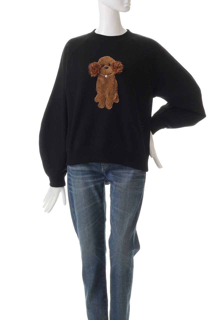 【ミュベール/MUVEIL】の【ELLE SHOP 限定】トイプードルボリュームスリーブスウェット 人気、トレンドファッション・服の通販 founy(ファニー) 　ファッション　Fashion　レディースファッション　Fashion for Women　トップス・カットソー　Cut & Sew Tops　シャツ・ブラウス・オフィスカジュアル　Elegant Blouses & Button-Ups　レディースパーカー・カジュアルフーディー　Casual Hoodies & Sweatshirts　ロングTシャツ・Tシャツ　Longline T-Shirts & Tees　スウェット・クルーネックトップス　Sweatshirts & Crewnecks / Relaxed Fit Sweat Tops　カットソー・ベーシックTシャツ　Cut-and-Sewn Tops / Stretch Tees & Basics　ボリューム袖・フリルスリーブブラウス　Voluminous & Ruffle Sleeves / Puffy Sleeve Tops　コンパクト　Compact, Small Size　スリーブ　Sleeve, Long Sleeve / Short Sleeve　バルーン　Balloon, Balloon Silhouette　パール　Pearl, Pearl Accent　エレガント 上品　Elegant　別注　Limited Edition, Custom Order　吸水　Absorbent, Quick-Dry　other-2|ID: prp329100004231818 ipo3291000000034921590
