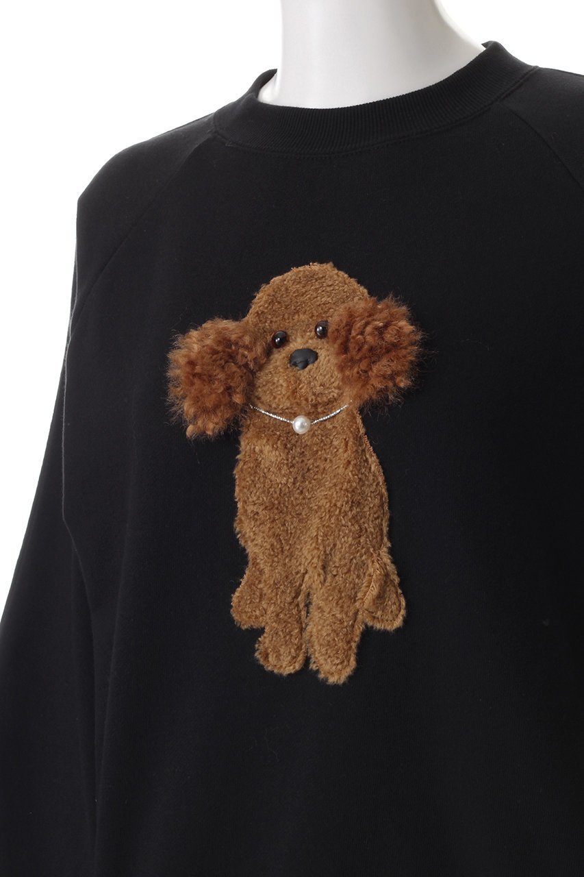 【ミュベール/MUVEIL】の【ELLE SHOP 限定】トイプードルボリュームスリーブスウェット 人気、トレンドファッション・服の通販 founy(ファニー) 　ファッション　Fashion　レディースファッション　Fashion for Women　トップス・カットソー　Cut & Sew Tops　シャツ・ブラウス・オフィスカジュアル　Elegant Blouses & Button-Ups　レディースパーカー・カジュアルフーディー　Casual Hoodies & Sweatshirts　ロングTシャツ・Tシャツ　Longline T-Shirts & Tees　スウェット・クルーネックトップス　Sweatshirts & Crewnecks / Relaxed Fit Sweat Tops　カットソー・ベーシックTシャツ　Cut-and-Sewn Tops / Stretch Tees & Basics　ボリューム袖・フリルスリーブブラウス　Voluminous & Ruffle Sleeves / Puffy Sleeve Tops　コンパクト　Compact, Small Size　スリーブ　Sleeve, Long Sleeve / Short Sleeve　バルーン　Balloon, Balloon Silhouette　パール　Pearl, Pearl Accent　エレガント 上品　Elegant　別注　Limited Edition, Custom Order　吸水　Absorbent, Quick-Dry　other-5|ID: prp329100004231818 ipo3291000000034921593