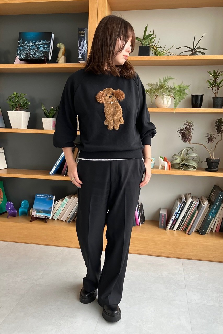 【ミュベール/MUVEIL】の【ELLE SHOP 限定】トイプードルボリュームスリーブスウェット 人気、トレンドファッション・服の通販 founy(ファニー) 　ファッション　Fashion　レディースファッション　Fashion for Women　トップス・カットソー　Cut & Sew Tops　シャツ・ブラウス・オフィスカジュアル　Elegant Blouses & Button-Ups　レディースパーカー・カジュアルフーディー　Casual Hoodies & Sweatshirts　ロングTシャツ・Tシャツ　Longline T-Shirts & Tees　スウェット・クルーネックトップス　Sweatshirts & Crewnecks / Relaxed Fit Sweat Tops　カットソー・ベーシックTシャツ　Cut-and-Sewn Tops / Stretch Tees & Basics　ボリューム袖・フリルスリーブブラウス　Voluminous & Ruffle Sleeves / Puffy Sleeve Tops　コンパクト　Compact, Small Size　スリーブ　Sleeve, Long Sleeve / Short Sleeve　バルーン　Balloon, Balloon Silhouette　パール　Pearl, Pearl Accent　エレガント 上品　Elegant　別注　Limited Edition, Custom Order　吸水　Absorbent, Quick-Dry　other-7|ID: prp329100004231818 ipo3291000000034921595