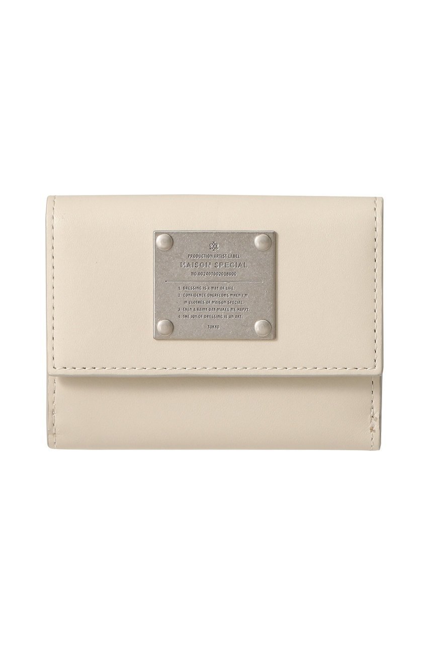 【メゾンスペシャル/MAISON SPECIAL】の【UNISEX】三つ折りウォレット メタルプレートつき インテリア・キッズ・メンズ・レディースファッション・服の通販 founy(ファニー) 　ファッション　Fashion　レディースファッション　Fashion for Women　ミニ財布・二つ折り財布　Wallets & Card Cases　ユニセックス　Unisex, Genderless　おすすめ　Recommended / Our Picks　なめらか　Smooth, Silky Texture　ウォレット　Wallet　ギフト プレゼント　Gift / Present　コンパクト　Compact, Small Size　シンプル　Simple, Minimal　フロント　Front, Front Design　プレート　Plate, Dish　ポケット　Pocket, Pocket Detail　メタル　Metal, Metal Parts　エレガント 上品　Elegant　財布　Wallet, Purse　O.WHT(オフホワイト)|ID: prp329100004231850 ipo3291000000033948995