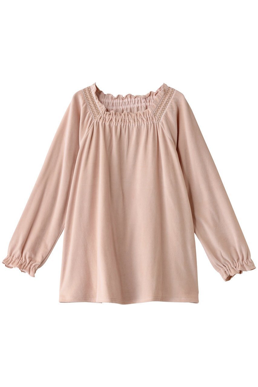 【キッドブルー/KID BLUE】の24コットンベロアトップ インテリア・キッズ・メンズ・レディースファッション・服の通販 founy(ファニー) ファッション Fashion レディースファッション Fashion for Women トップス・カットソー Cut & Sew Tops ベロアトップス Velour Tops / Velvet-Look Items ギャザー Gathered, Ruffled パジャマ Pajamas, Sleepwear フェミニン Feminine, Girly ベロア Velour, Soft Velvet リラックス Relax, Relaxed Fit エレガント 上品 Elegant 再入荷 Restock / Back in Stock ピンク|ID: prp329100004233184 ipo3291000000034874946
