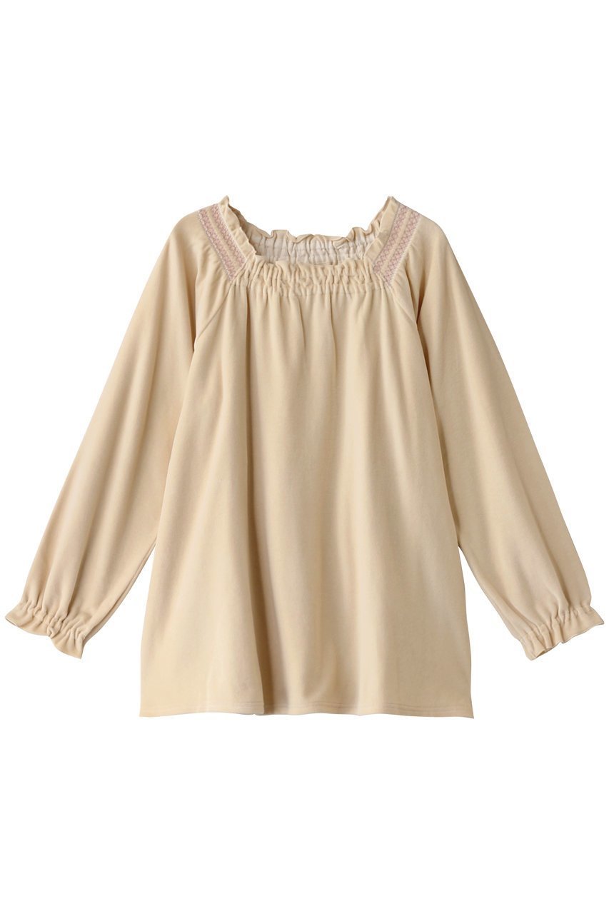 【キッドブルー/KID BLUE】の24コットンベロアトップ 人気、トレンドファッション・服の通販 founy(ファニー) 　ファッション　Fashion　レディースファッション　Fashion for Women　トップス・カットソー　Cut & Sew Tops　ベロアトップス　Velour Tops / Velvet-Look Items　ギャザー　Gathered, Ruffled　パジャマ　Pajamas, Sleepwear　フェミニン　Feminine, Girly　ベロア　Velour, Soft Velvet　リラックス　Relax, Relaxed Fit　エレガント 上品　Elegant　再入荷　Restock / Back in Stock　 other-1|ID: prp329100004233184 ipo3291000000035698968