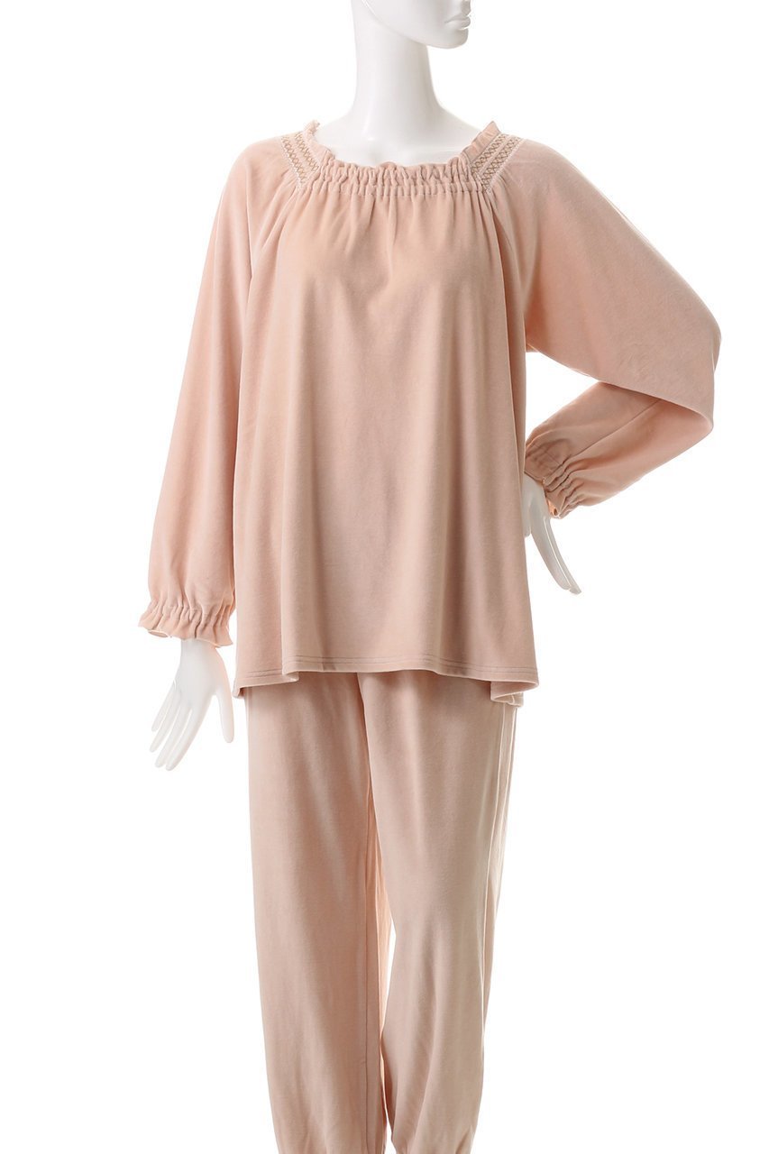 【キッドブルー/KID BLUE】の24コットンベロアトップ 人気、トレンドファッション・服の通販 founy(ファニー) 　ファッション　Fashion　レディースファッション　Fashion for Women　トップス・カットソー　Cut & Sew Tops　ベロアトップス　Velour Tops / Velvet-Look Items　ギャザー　Gathered, Ruffled　パジャマ　Pajamas, Sleepwear　フェミニン　Feminine, Girly　ベロア　Velour, Soft Velvet　リラックス　Relax, Relaxed Fit　エレガント 上品　Elegant　再入荷　Restock / Back in Stock　other-2|ID: prp329100004233184 ipo3291000000035698971