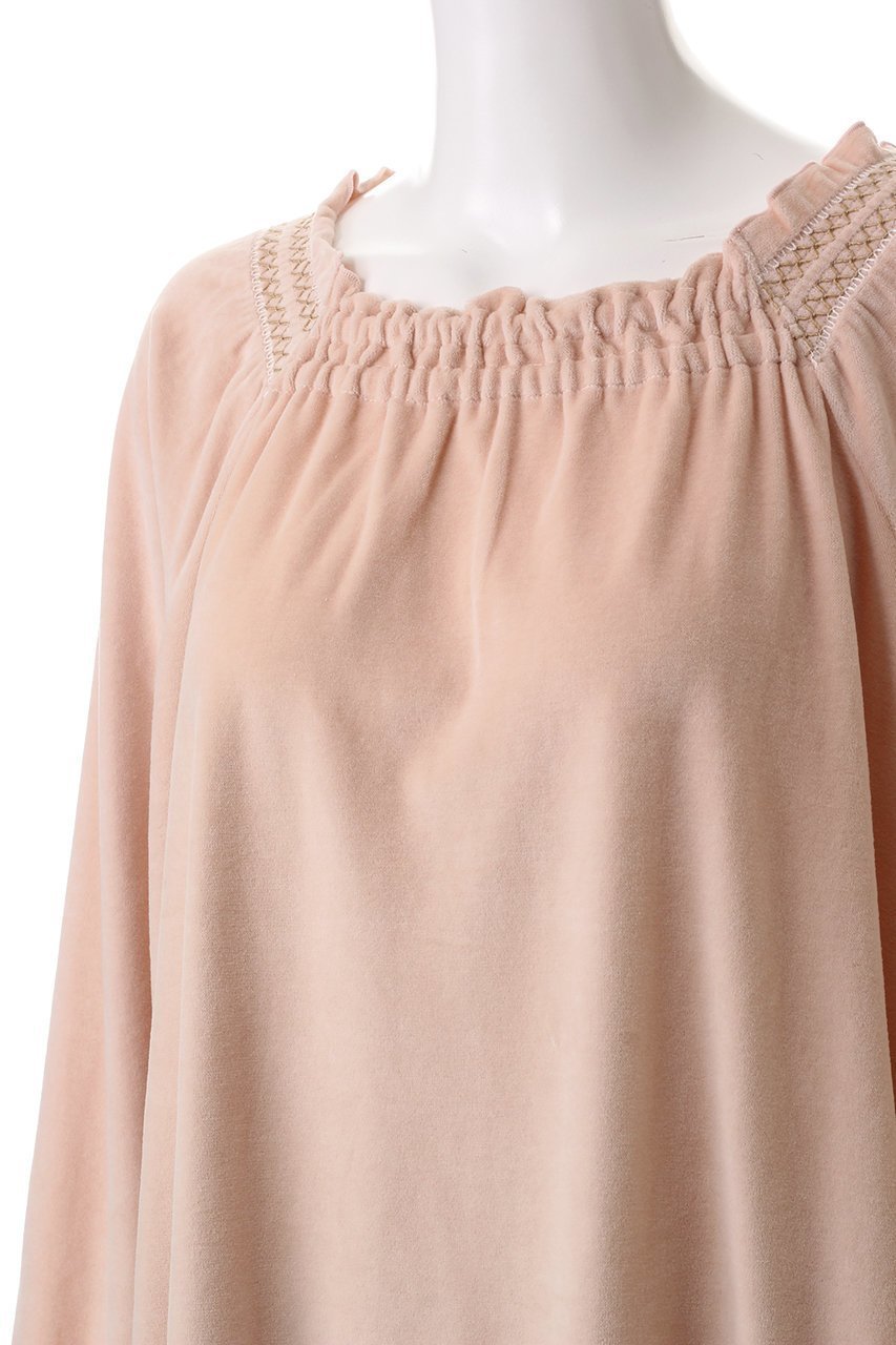 【キッドブルー/KID BLUE】の24コットンベロアトップ 人気、トレンドファッション・服の通販 founy(ファニー) 　ファッション　Fashion　レディースファッション　Fashion for Women　トップス・カットソー　Cut & Sew Tops　ベロアトップス　Velour Tops / Velvet-Look Items　ギャザー　Gathered, Ruffled　パジャマ　Pajamas, Sleepwear　フェミニン　Feminine, Girly　ベロア　Velour, Soft Velvet　リラックス　Relax, Relaxed Fit　エレガント 上品　Elegant　再入荷　Restock / Back in Stock　other-5|ID: prp329100004233184 ipo3291000000035698974