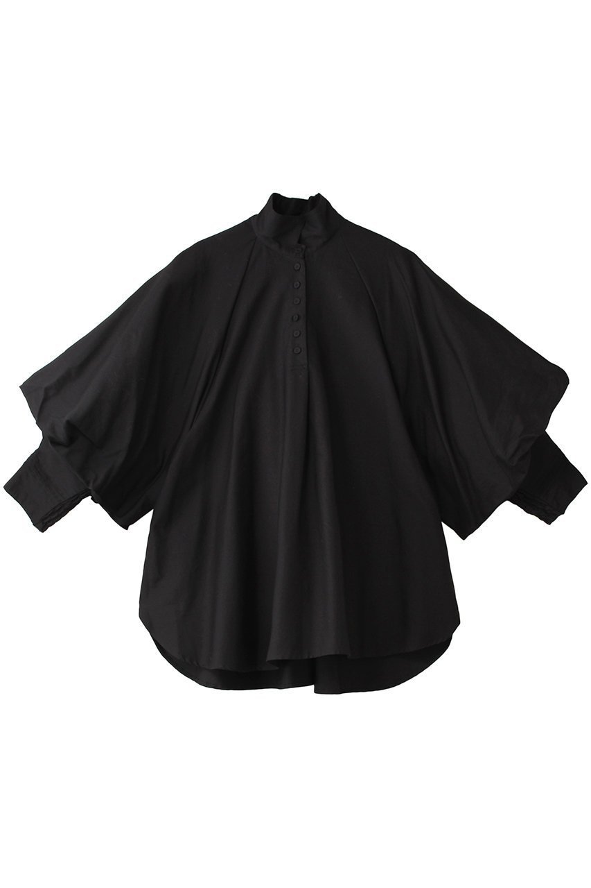 【ハー/HER.】のコットンバルーンスリーブブラウス インテリア・キッズ・メンズ・レディースファッション・服の通販 founy(ファニー) ファッション Fashion レディースファッション Fashion for Women トップス・カットソー Cut & Sew Tops シャツ・ブラウス・オフィスカジュアル Elegant Blouses & Button-Ups シャーリング Shirring, Ruched スリーブ Sleeve, Long Sleeve / Short Sleeve バルーン Balloon, Balloon Silhouette ロング Long, Long-Length ブラック|ID: prp329100004233208 ipo3291000000032888504