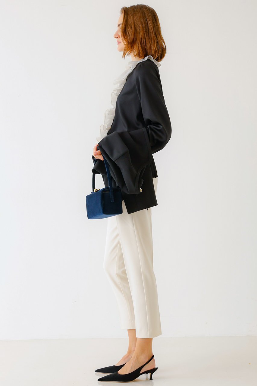 【デザイン ワークス/DESIGN WORKS】のバイカラーラッフルブラウス 人気、トレンドファッション・服の通販 founy(ファニー) 　ファッション　Fashion　レディースファッション　Fashion for Women　トップス・カットソー　Cut & Sew Tops　シャツ・ブラウス・オフィスカジュアル　Elegant Blouses & Button-Ups　インナー　Innerwear　ジャケット　Jacket, Outerwear　スタイリッシュ　Stylish, Fashionable　スリーブ　Sleeve, Long Sleeve / Short Sleeve　フロント　Front, Front Design　ラッフル　Ruffle, Frill　ロング　Long, Long-Length　エレガント 上品　Elegant　other-4|ID: prp329100004233214 ipo3291000000032888784