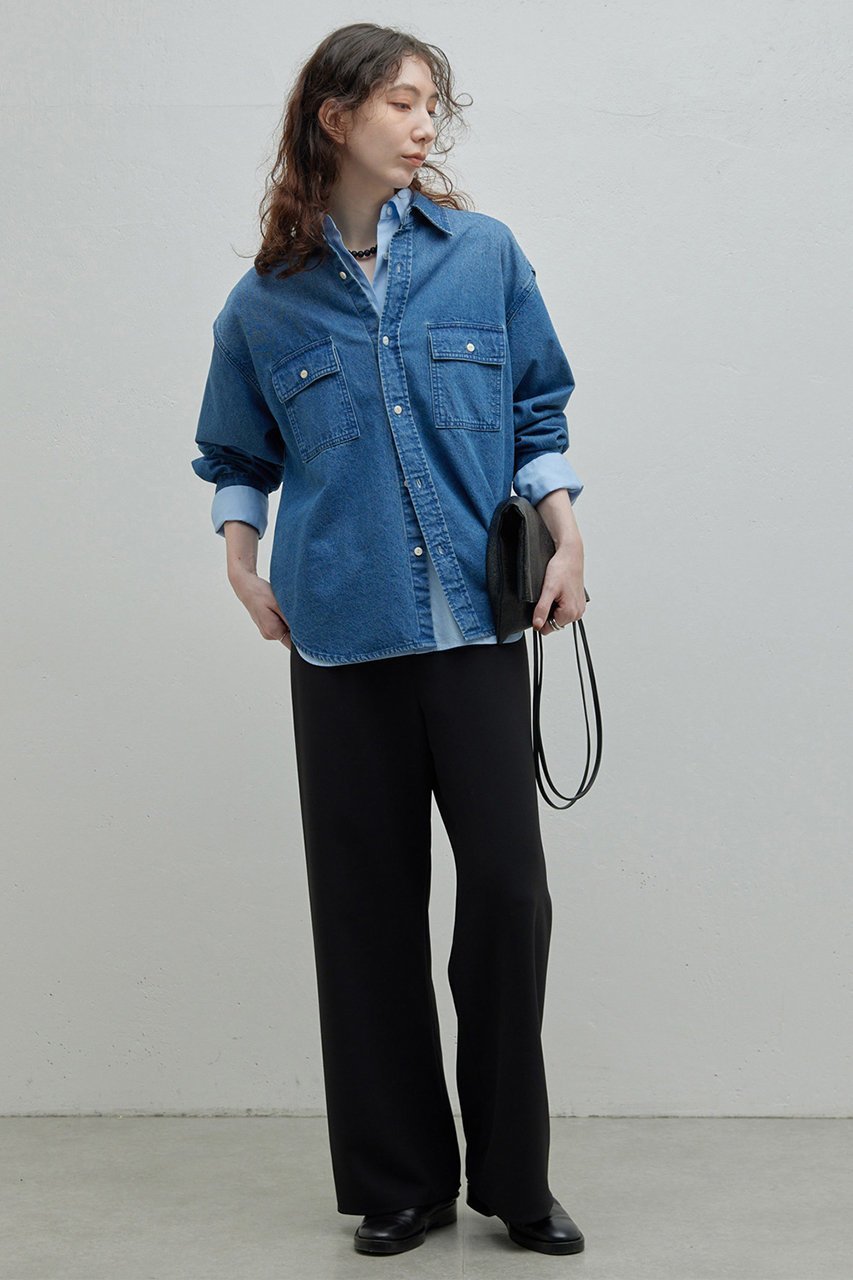 【ガリャルダガランテ/GALLARDAGALANTE】のデニムシャツ 人気、トレンドファッション・服の通販 founy(ファニー) 　ファッション　Fashion　レディースファッション　Fashion for Women　トップス・カットソー　Cut & Sew Tops　シャツ・ブラウス・オフィスカジュアル　Elegant Blouses & Button-Ups　スリーブ　Sleeve, Long Sleeve / Short Sleeve　デニム　Denim, Jeans Material　ロング　Long, Long-Length　 other-1|ID: prp329100004234465 ipo3291000000032850943