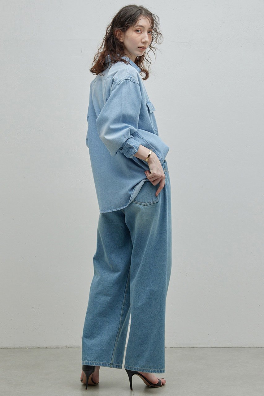 【ガリャルダガランテ/GALLARDAGALANTE】のデニムシャツ 人気、トレンドファッション・服の通販 founy(ファニー) 　ファッション　Fashion　レディースファッション　Fashion for Women　トップス・カットソー　Cut & Sew Tops　シャツ・ブラウス・オフィスカジュアル　Elegant Blouses & Button-Ups　スリーブ　Sleeve, Long Sleeve / Short Sleeve　デニム　Denim, Jeans Material　ロング　Long, Long-Length　other-3|ID: prp329100004234465 ipo3291000000032850964