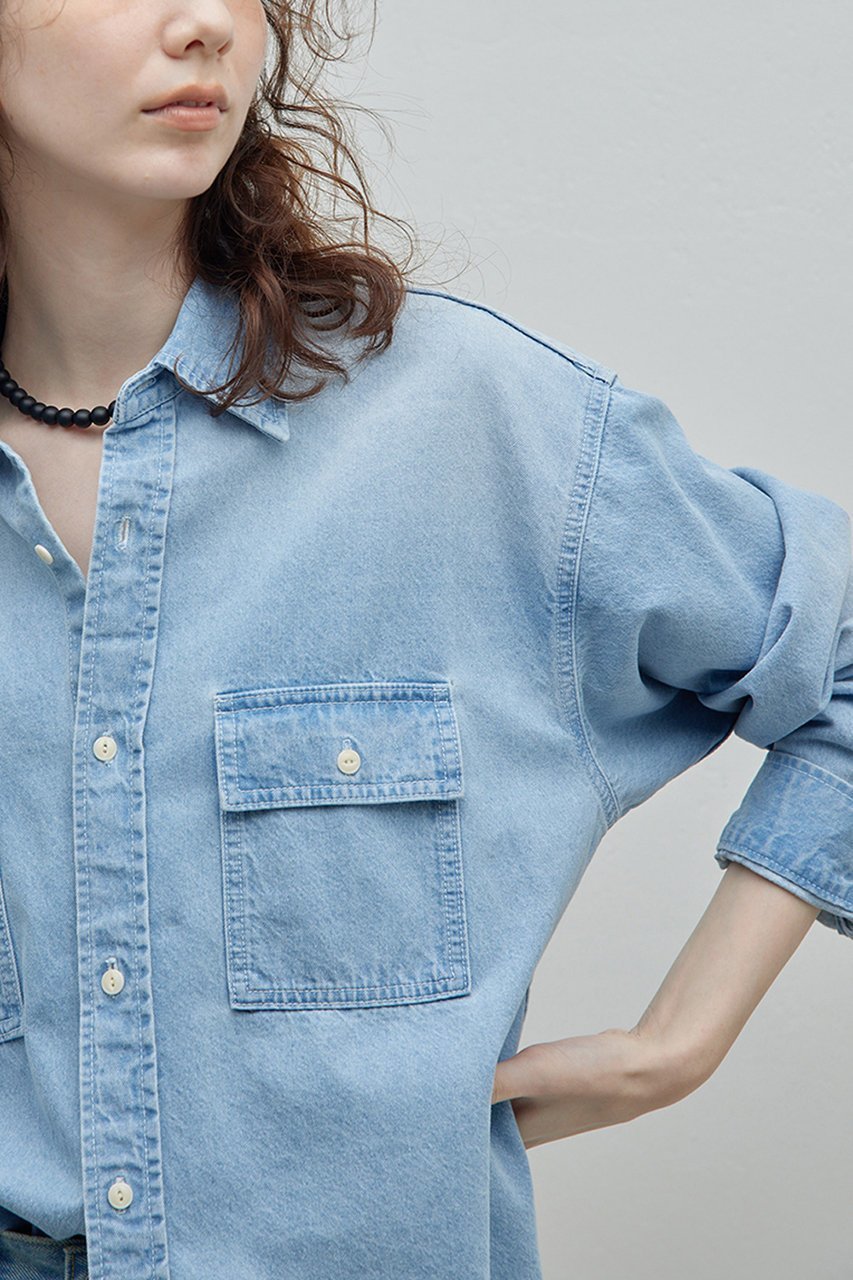 【ガリャルダガランテ/GALLARDAGALANTE】のデニムシャツ 人気、トレンドファッション・服の通販 founy(ファニー) 　ファッション　Fashion　レディースファッション　Fashion for Women　トップス・カットソー　Cut & Sew Tops　シャツ・ブラウス・オフィスカジュアル　Elegant Blouses & Button-Ups　スリーブ　Sleeve, Long Sleeve / Short Sleeve　デニム　Denim, Jeans Material　ロング　Long, Long-Length　other-7|ID: prp329100004234465 ipo3291000000032850992