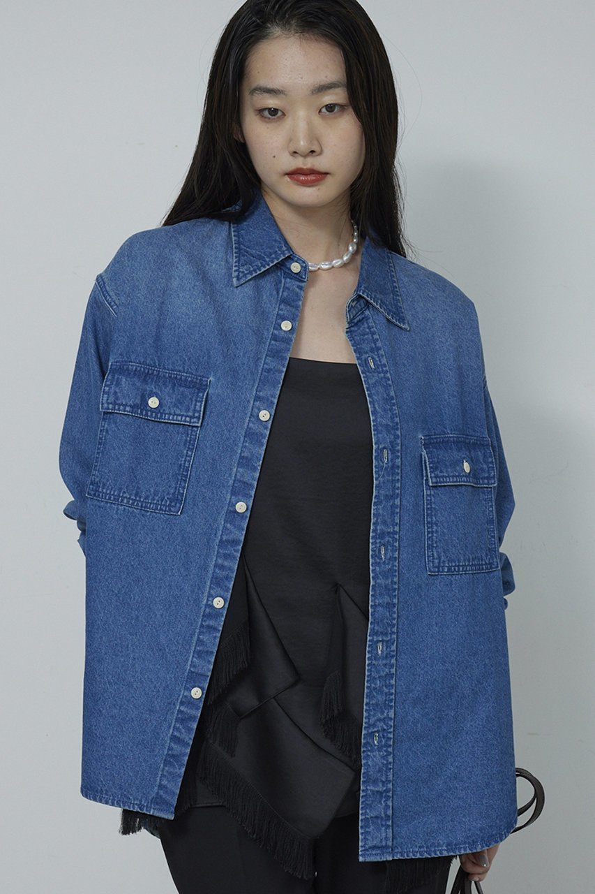 【ガリャルダガランテ/GALLARDAGALANTE】のデニムシャツ 人気、トレンドファッション・服の通販 founy(ファニー) 　ファッション　Fashion　レディースファッション　Fashion for Women　トップス・カットソー　Cut & Sew Tops　シャツ・ブラウス・オフィスカジュアル　Elegant Blouses & Button-Ups　スリーブ　Sleeve, Long Sleeve / Short Sleeve　デニム　Denim, Jeans Material　ロング　Long, Long-Length　 other-1|ID: prp329100004234465 ipo3291000000034463374