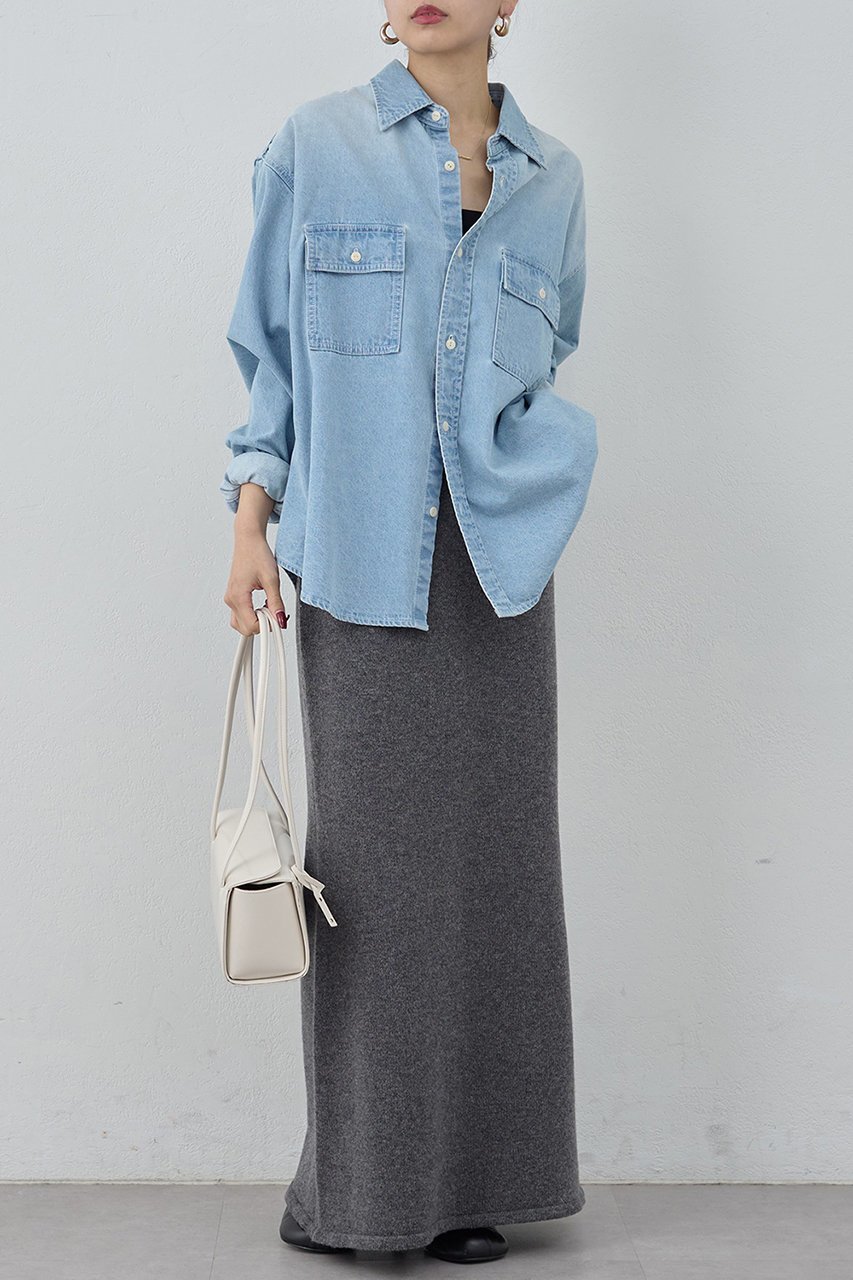 【ガリャルダガランテ/GALLARDAGALANTE】のデニムシャツ 人気、トレンドファッション・服の通販 founy(ファニー) 　ファッション　Fashion　レディースファッション　Fashion for Women　トップス・カットソー　Cut & Sew Tops　シャツ・ブラウス・オフィスカジュアル　Elegant Blouses & Button-Ups　スリーブ　Sleeve, Long Sleeve / Short Sleeve　デニム　Denim, Jeans Material　ロング　Long, Long-Length　other-2|ID: prp329100004234465 ipo3291000000034463377