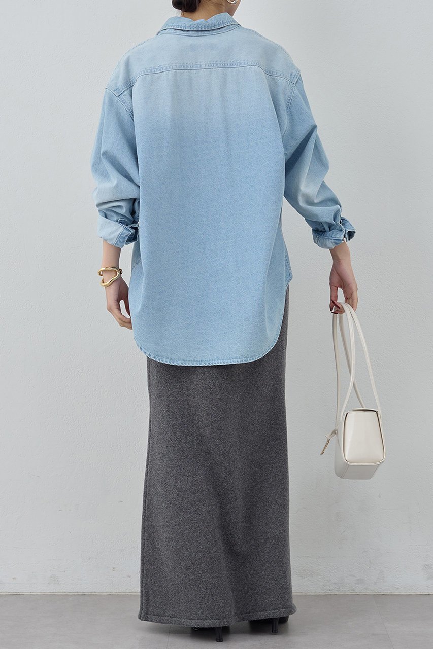 【ガリャルダガランテ/GALLARDAGALANTE】のデニムシャツ 人気、トレンドファッション・服の通販 founy(ファニー) 　ファッション　Fashion　レディースファッション　Fashion for Women　トップス・カットソー　Cut & Sew Tops　シャツ・ブラウス・オフィスカジュアル　Elegant Blouses & Button-Ups　スリーブ　Sleeve, Long Sleeve / Short Sleeve　デニム　Denim, Jeans Material　ロング　Long, Long-Length　other-4|ID: prp329100004234465 ipo3291000000034463379