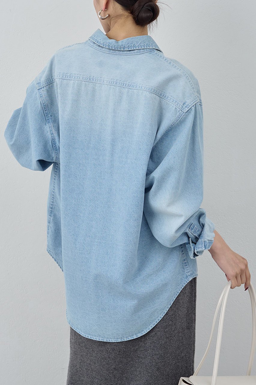 【ガリャルダガランテ/GALLARDAGALANTE】のデニムシャツ 人気、トレンドファッション・服の通販 founy(ファニー) 　ファッション　Fashion　レディースファッション　Fashion for Women　トップス・カットソー　Cut & Sew Tops　シャツ・ブラウス・オフィスカジュアル　Elegant Blouses & Button-Ups　スリーブ　Sleeve, Long Sleeve / Short Sleeve　デニム　Denim, Jeans Material　ロング　Long, Long-Length　other-7|ID: prp329100004234465 ipo3291000000034463382