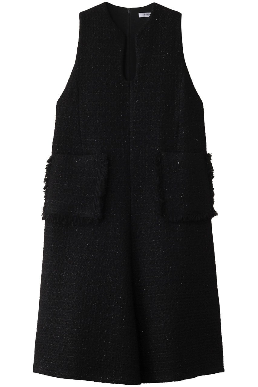 【アドーア/ADORE】のブラックラメツイードワンピース インテリア・キッズ・メンズ・レディースファッション・服の通販 founy(ファニー) 　ファッション　Fashion　レディースファッション　Fashion for Women　ワンピース　Dresses　チュニック　Tunic Tops & Dresses　スリット　Slit, Slit Detail　チュニック　Tunic, Long Top　ツイード　Twill, Twill Weave　ドロップ　Drop Shoulder, Dropped Style　パーティ　Party, Party Style　ポケット　Pocket, Pocket Detail　ロング　Long, Long-Length　ブラック|ID: prp329100004234490 ipo3291000000032888982