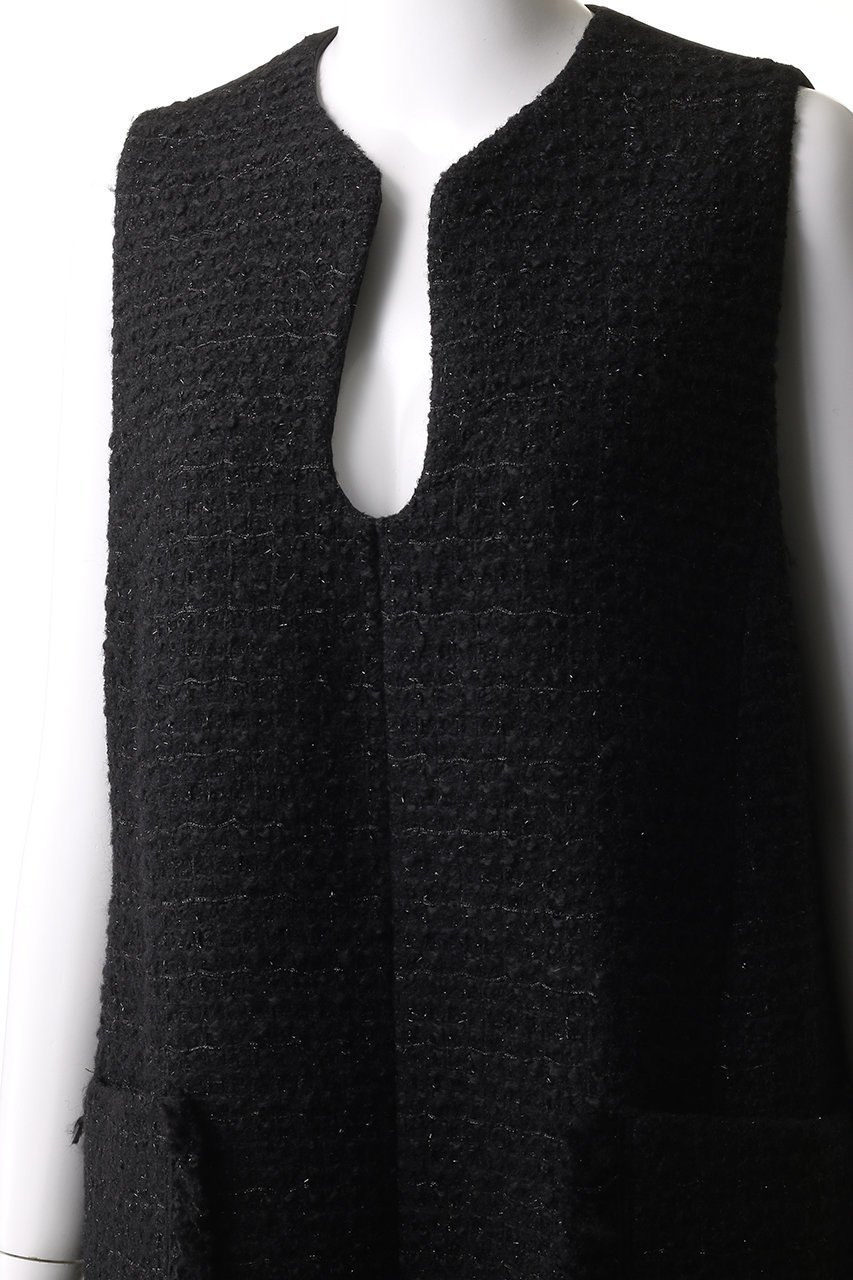 【アドーア/ADORE】のブラックラメツイードワンピース 人気、トレンドファッション・服の通販 founy(ファニー) 　ファッション　Fashion　レディースファッション　Fashion for Women　ワンピース　Dresses　チュニック　Tunic Tops & Dresses　スリット　Slit, Slit Detail　チュニック　Tunic, Long Top　ツイード　Twill, Twill Weave　ドロップ　Drop Shoulder, Dropped Style　パーティ　Party, Party Style　ポケット　Pocket, Pocket Detail　ロング　Long, Long-Length　other-5|ID: prp329100004234490 ipo3291000000032888994