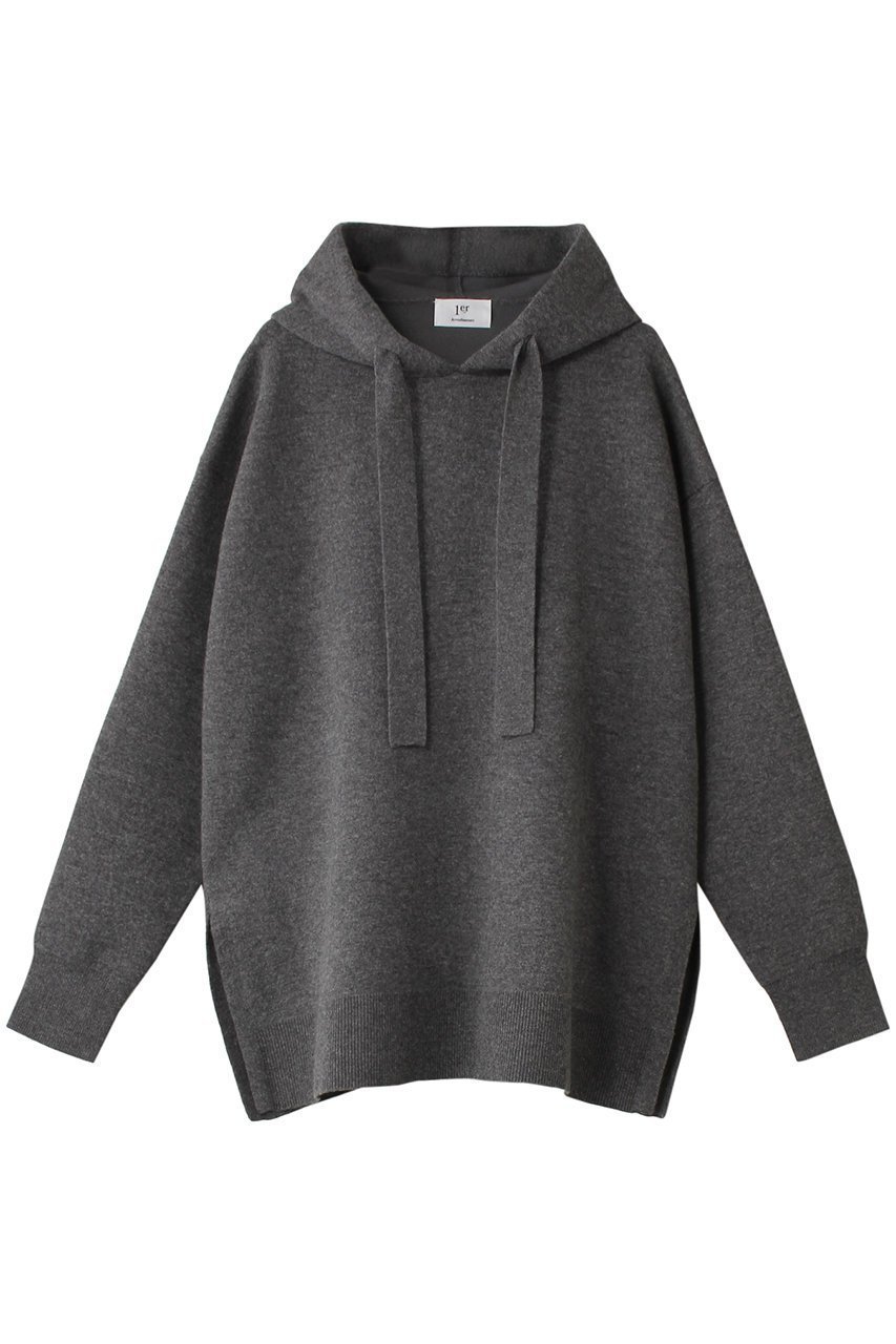 【プルミエ アロンディスモン/1er Arrondissement】のウールカシミアダブルフェイスフーディー インテリア・キッズ・メンズ・レディースファッション・服の通販 founy(ファニー) 　ファッション　Fashion　レディースファッション　Fashion for Women　トップス・カットソー　Cut & Sew Tops　ニット　Knit Tops & Sweaters　レディースパーカー・カジュアルフーディー　Casual Hoodies & Sweatshirts　スリット　Slit, Slit Detail　スリム　Slim, Slim Fit　パーカー　Hoodie, Parka　ポンチョ　Poncho, Cape Style　リラックス　Relax, Relaxed Fit　ルーズ　Loose, Oversized　ワイド　Wide, Wide Fit　軽量　Lightweight, Ultra Light　チャコールグレー|ID: prp329100004234499 ipo3291000000032965057