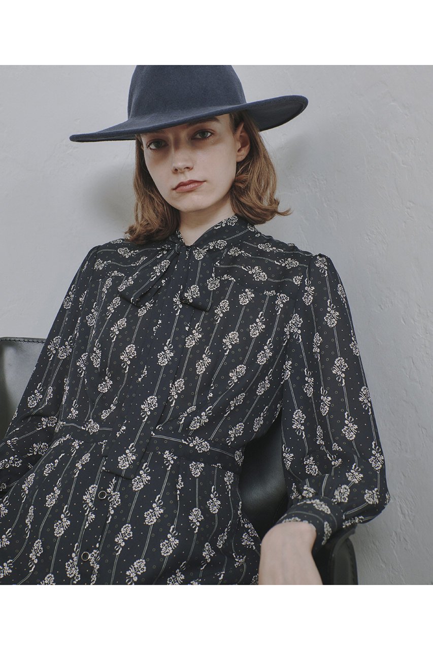 【アルアバイル/allureville】のプチフルールプリントワンピース 人気、トレンドファッション・服の通販 founy(ファニー) 　ファッション　Fashion　レディースファッション　Fashion for Women　ワンピース　Dresses　チュニック　Tunic Tops & Dresses　イエロー　Yellow　ジャケット　Jacket, Outerwear　ストライプ　Stripe, Striped Pattern　チュニック　Tunic, Long Top　フランス　France, French　ブロッキング　Color Blocking, Panel Design　プリント　Print, Printed Pattern　ロング　Long, Long-Length　エレガント 上品　Elegant　other-6|ID: prp329100004234501 ipo3291000000032865589