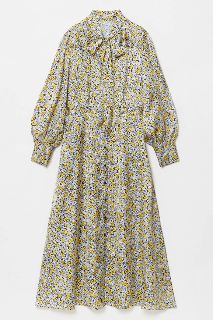 【アルアバイル/allureville】のプチフルールプリントワンピース インテリア・キッズ・メンズ・レディースファッション・服の通販 founy(ファニー) https://founy.com/ ファッション Fashion レディースファッション Fashion for Women ワンピース Dresses チュニック Tunic Tops & Dresses イエロー Yellow ジャケット Jacket, Outerwear ストライプ Stripe, Striped Pattern チュニック Tunic, Long Top フランス France, French ブロッキング Color Blocking, Panel Design プリント Print, Printed Pattern ロング Long, Long-Length エレガント 上品 Elegant |ID: prp329100004234501 ipo3291000000035058160