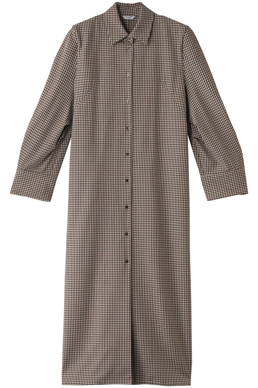 【クラネ/CLANE】のPOWER SHOULDER CHECK SHIRT ONEPIECE ワンピース 人気、トレンドファッション・服の通販 founy(ファニー) 　ファッション　Fashion　レディースファッション　Fashion for Women　ワンピース　Dresses　チュニック　Tunic Tops & Dresses　シェイプ　Shape, Slim Fit　ショルダー　Shoulder, Shoulder Strap　チェック　Check, Plaid, Tartan　チュニック　Tunic, Long Top　フェミニン　Feminine, Girly　ロング　Long, Long-Length　エレガント 上品　Elegant　A/W・秋冬　Autumn/Winter　 other-1|ID: prp329100004234513 ipo3291000000035694908
