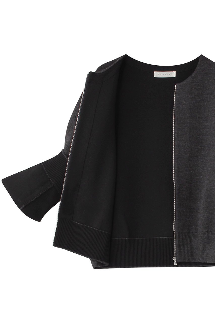 【オーヴィル/EAUVIRE】のダブルフェイス ジップブルゾン 人気、トレンドファッション・服の通販 founy(ファニー) 　ファッション　Fashion　レディースファッション　WOMEN　アウター　Coat Outerwear　ジャケット　Jackets　ブルゾン　Blouson/Jackets　なめらか　Smooth　イタリア　Italy　カッティング　Cutting　ショルダー　Shoulder　ショート　Short　ジャケット　Jacket　ダブル　Double　ドロップ　Drop　フェイス　Face　フォルム　Form　ブルゾン　Blouson　ボトム　Bottom　other-6|ID: prp329100004238248 ipo3291000000031380548